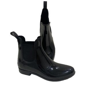 Sam Edelman Tinsley Black Chelsea Ankle Rain Boots Waterproof Slip‎ On Size 9M